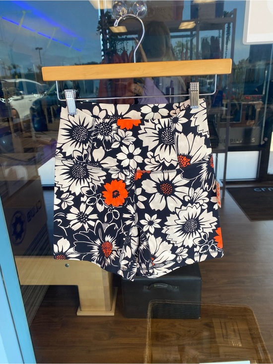 Free People Pants - NWT FREE PEOPLE High-Waist Women’s Shorts in Black & White with Orange Accent